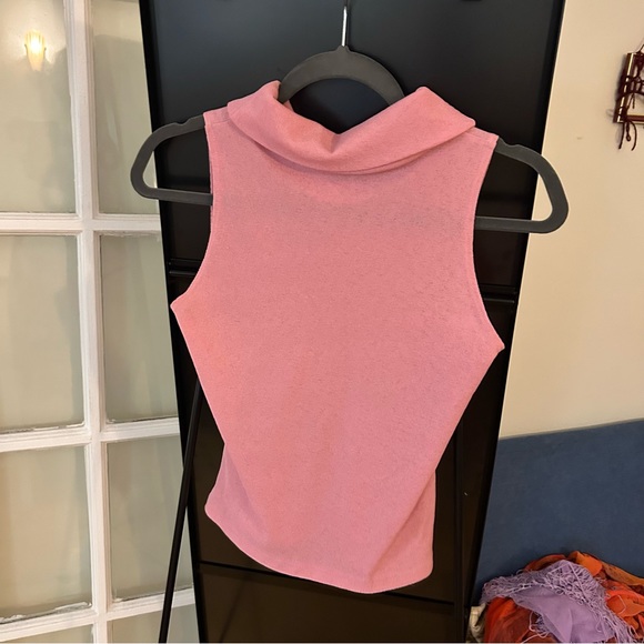 Pink Mock Neck Tank Top - Picture 2 of 2